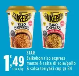Rossotono Carrefour Saikebon riso express manzo & salsa di soia offerta