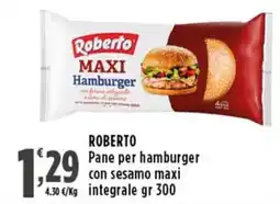 Rossotono Carrefour Roberto Pane per hamburger con sesamo maxi integrale offerta