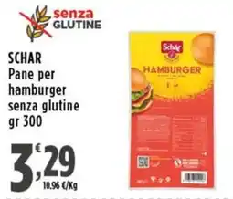 Rossotono Carrefour Schar Pane per hamburger senza glutine offerta