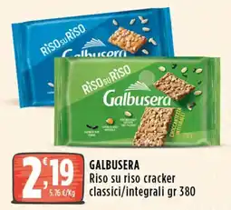 Rossotono Carrefour Galbusera Riso su riso cracker classici/integrali offerta