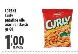 Rossotono Carrefour Lorenz Curly patatine alle arachidi classic offerta