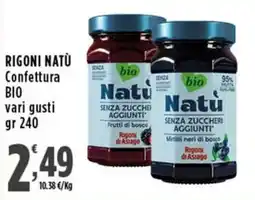 Rossotono Carrefour Rigoni Natù Confettura Bio offerta