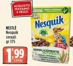 Rossotono Carrefour Nestlé Nesquik cereali offerta