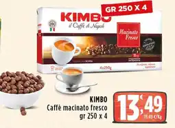 Rossotono Carrefour Kimbo Caffè macinato fresco offerta