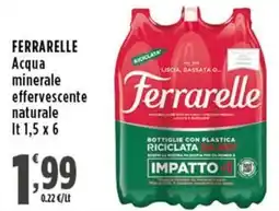 Rossotono Carrefour Acqua minerale effervescente naturale Ferrarelle offerta