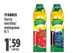Rossotono Carrefour Pfanner Succo mirtillo/melagrana offerta