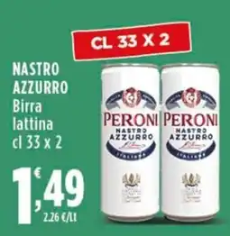 Rossotono Carrefour Peroni Nastro Azzurro Birra lattina offerta