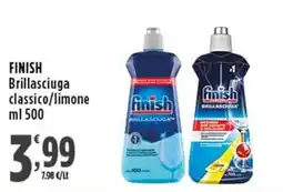 Rossotono Carrefour FINISH Brillasciuga classico/limone offerta