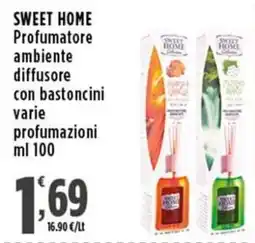 Rossotono Carrefour Sweet Home profumatore ambiente diffusore con bastoncini offerta