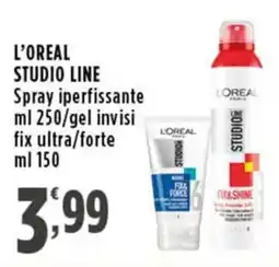 Rossotono Carrefour L'Oréal Studio Line Spray iperfissante / gel invisi fix ultra/forte offerta