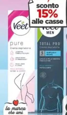 Rossotono Carrefour VEET Crema/expert strisce depilatorie offerta