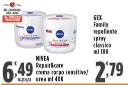 Rossotono Carrefour NIVEA Repair&care crema corpo sensitive offerta
