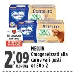 Rossotono Carrefour Mellin Omogeneizzati alla carne vari gusti offerta