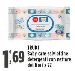 Rossotono Carrefour Trudi baby care salviettine detergenti con nettare dei fiori offerta