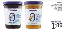 Eurocash Zuegg confettura zero zuccheri aggiunti offerta