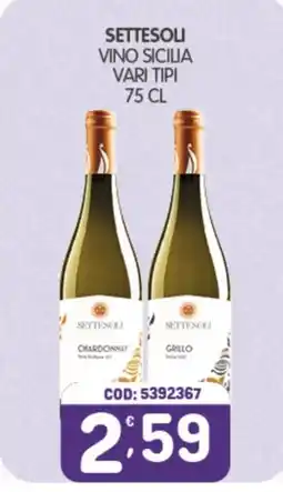 Eurocash Settesoli vino sicilia vari tipi offerta