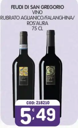 Eurocash Feudi di San Gregorio Vino Rubrato Aglianico/Falanghina Ros'Aura offerta