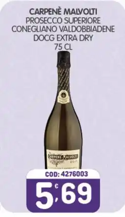 Eurocash Carpenè Malvolti Prosecco Superiore Conegliano Valdobbiadene DOCG Extra Dry offerta