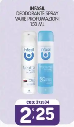 Eurocash Infasil deodorante spray offerta