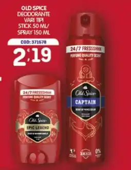 Eurocash Old Spice deodorante vari tipi offerta