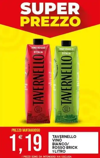 Vantaggio Cash&Carry Tavernello vino bianco/rosso brick offerta