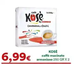 Supermercati Pasquale Prisco Kosè caffè macinato armonioso offerta