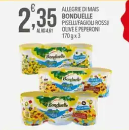 Iper Nonna Isa Allegrìe di mais Bonduelle Piselli/Fagiolì Rossi/Olive e Peperoni offerta