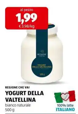 ALDI REGIONE CHE VAI YOGURT DELLA VALTELLINA offerta
