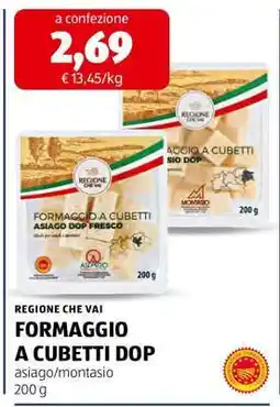ALDI FORMAGGIO A CUBETTI DOP offerta