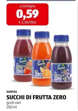 ALDI SANTAL SUCCHI DI FRUTTA ZERO offerta