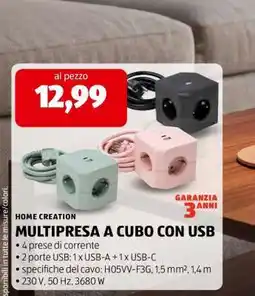 ALDI MULTIPRESA A CUBO CON USB offerta