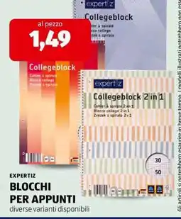 ALDI EXPERTIZ BLOCCHI PER APPUNTI offerta