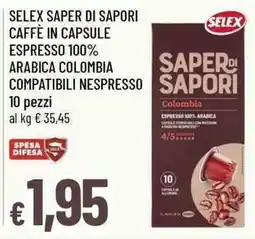 Famila Superstore Saper di sapori caffè in capsule espresso 100% arabica colombia offerta