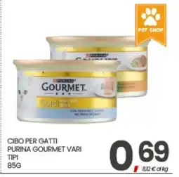 Eurospar CIBO PER GATTI PURINA GOURMET VARI TIPI offerta
