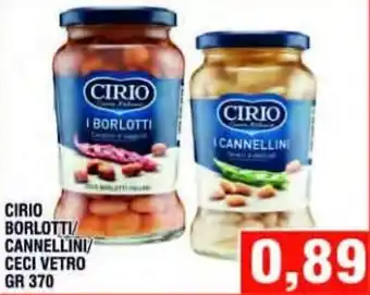 Bitar Cirio borlotti/cannellini/ceci vetro offerta