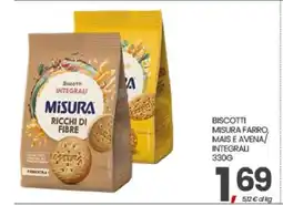 Eurospar BISCOTTI MISURA FARRO, MAIS E AVENA/INTEGRALI 330G offerta