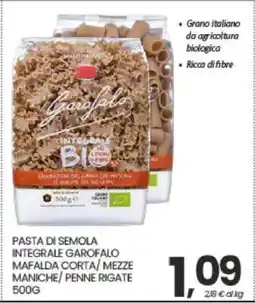 Eurospar PASTA DI SEMOLA INTEGRALE GAROFALO MAFALDA CORTA/ MEZZE MANICHE/ PENNE RIGATE offerta