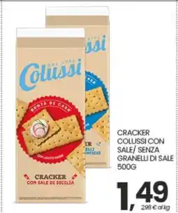 Eurospar CRACKER COLUSSI CON SALE / SENZA GRANELLI DI SALE 500G offerta