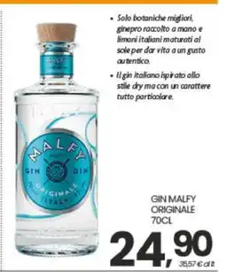 Eurospar GIN MALFY ORIGINALE 70CL offerta
