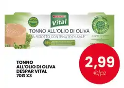 Eurospar TONNO ALL’OLIO DI OLIVA DESPAR VITAL 70G X3 offerta