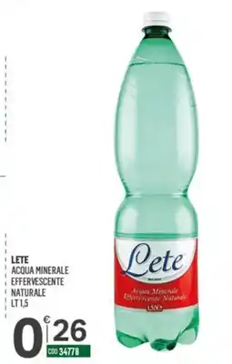 Tutto Risparmio Cash&Carry Lete acqua minerale effervescente naturale offerta