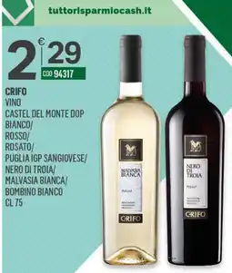 Tutto Risparmio Cash&Carry Crifo vino offerta