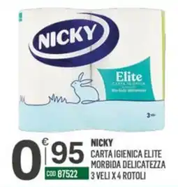 Tutto Risparmio Cash&Carry Nicky carta igienica elite offerta