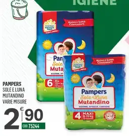 Tutto Risparmio Cash&Carry Pampers Sole e Luna Mutandino offerta