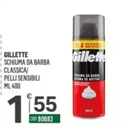 Tutto Risparmio Cash&Carry Gillette schiuma da barba classica pelli sensibili offerta