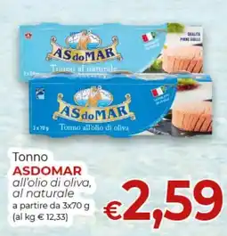 Supermercati Nonna Isa Tonno ASDOMAR all’olio di oliva, al naturale offerta