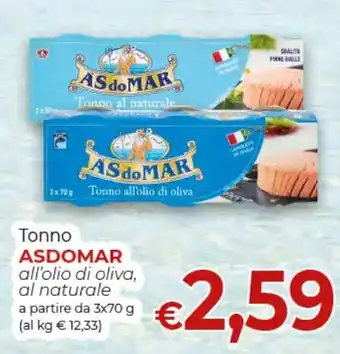Tonno ASDOMAR all’olio di oliva, al naturale