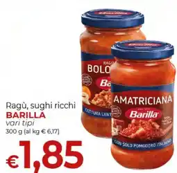 Supermercati Nonna Isa Ragù, sughi ricchi Barilla offerta