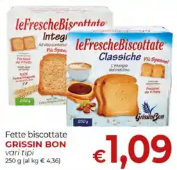 Supermercati Nonna Isa Fette biscottate Grissin Bon offerta
