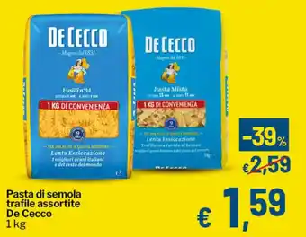 Pasta di semola trafile assortite De Cecco
